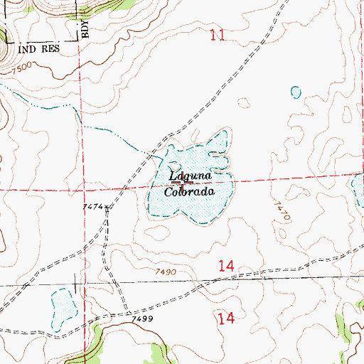 Topographic Map of Laguna Colorada, NM