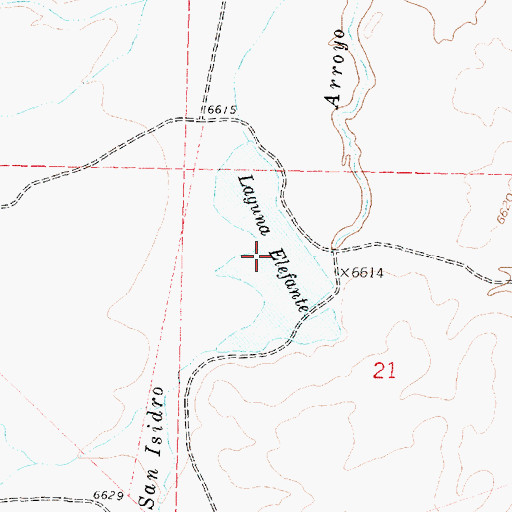 Topographic Map of Laguna Elefante, NM