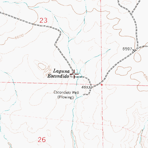Topographic Map of Laguna Escondido, NM