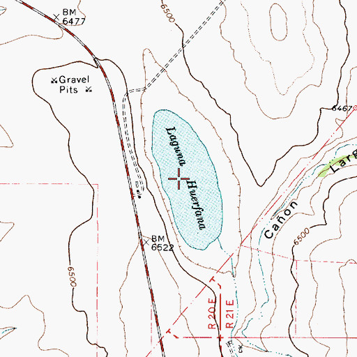 Topographic Map of Laguna Huerfana, NM