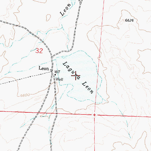 Topographic Map of Laguna Leon, NM