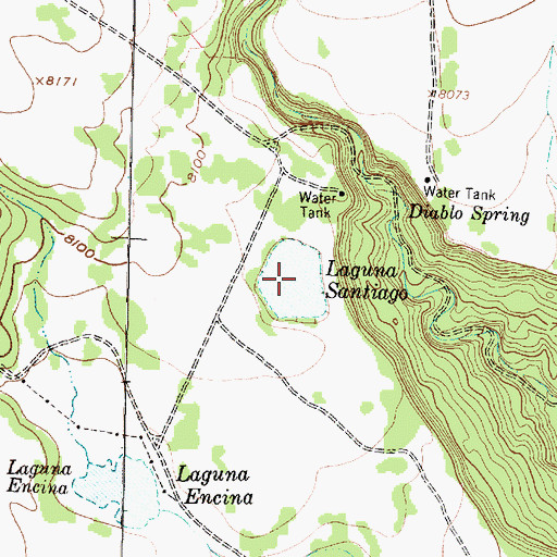 Topographic Map of Laguna Santiago, NM