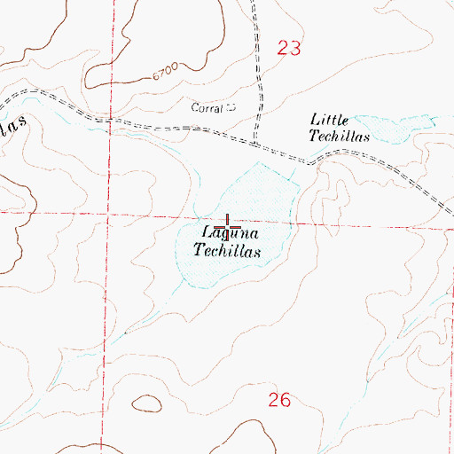 Topographic Map of Laguna Techillas, NM