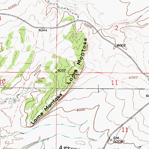 Topographic Map of Loma Montosa, NM