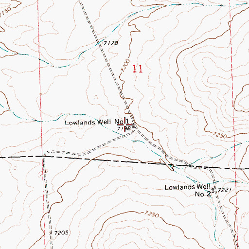Topographic Map of Lowlands Well Number 1, NM