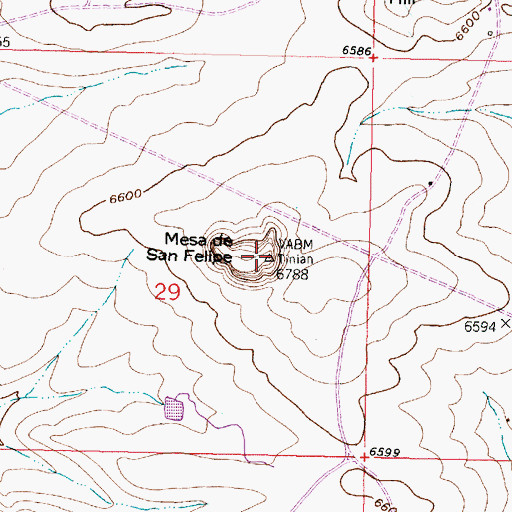 Topographic Map of Mesa de San Felipe, NM