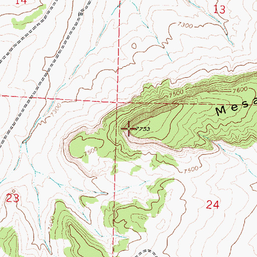 Topographic Map of Mesa Amada, NM