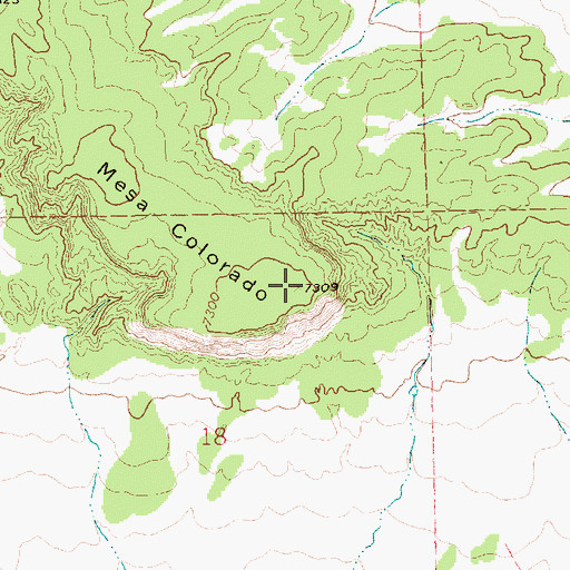Topographic Map of Mesa Colorado, NM