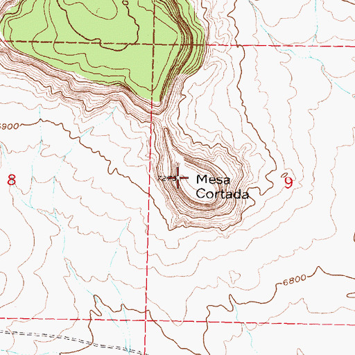 Topographic Map of Mesa Cortada, NM