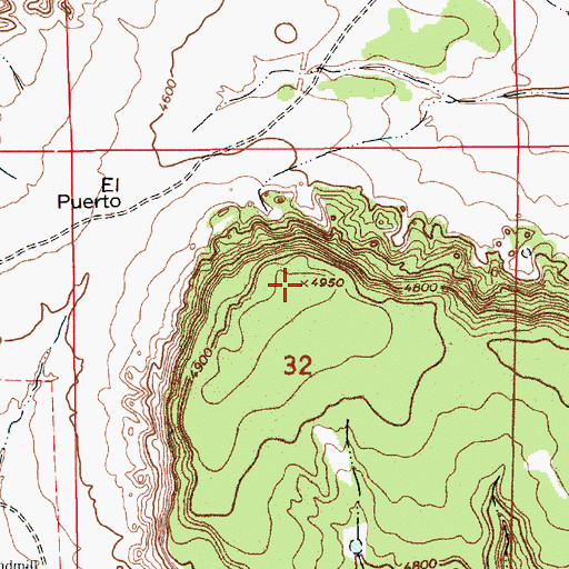 Topographic Map of Mesa del Medio, NM