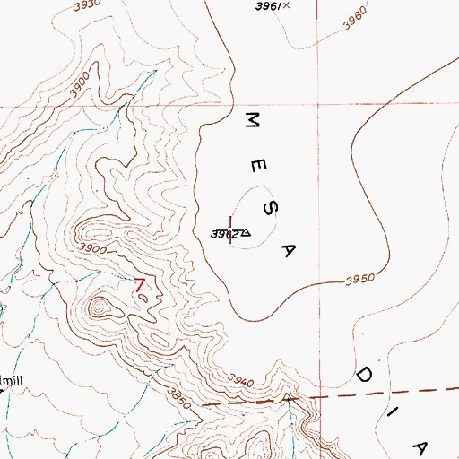 Topographic Map of Mesa Diablo, NM