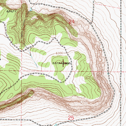 Topographic Map of Mesa Leon, NM
