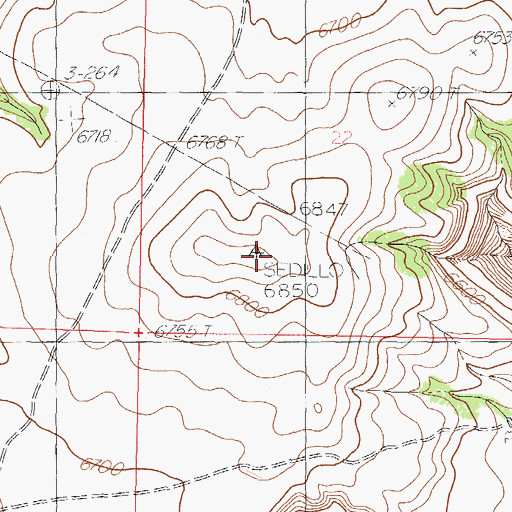 Topographic Map of Mesa Lucero, NM