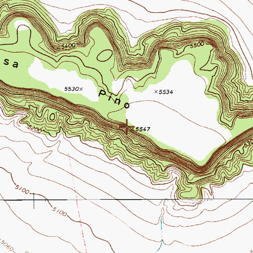 Topographic Map of Mesa Pino, NM