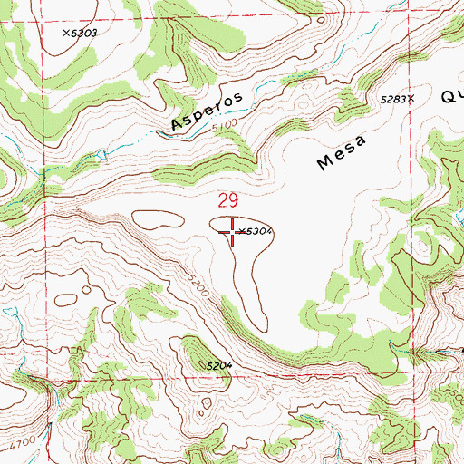 Topographic Map of Mesa Quitaras, NM