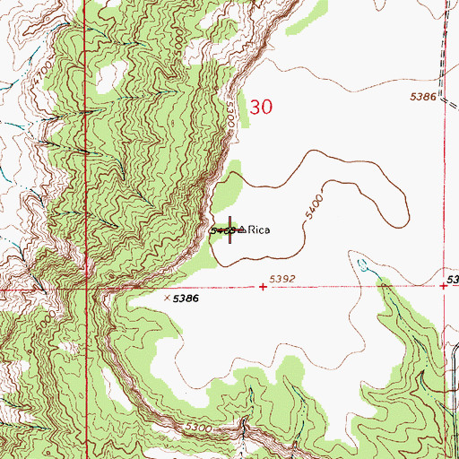 Topographic Map of Mesa Rica, NM