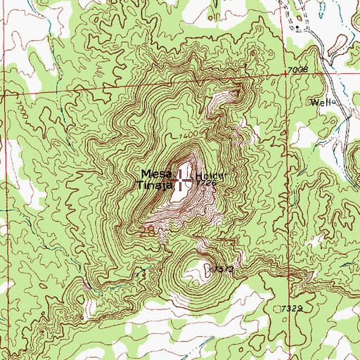 Topographic Map of Mesa Tinaja, NM