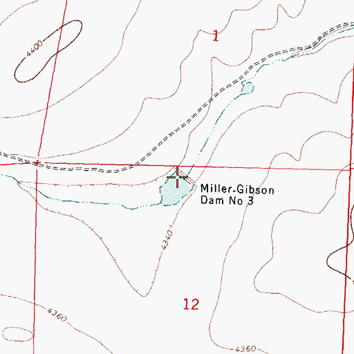 Topographic Map of Miller-Gibson Dam Number 3, NM