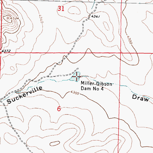 Topographic Map of Miller-Gibson Dam Number 4, NM
