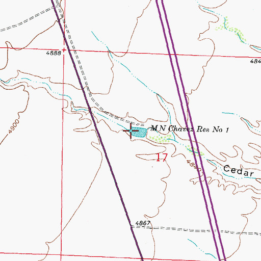 Topographic Map of Mn Chavez Reservoir Number 1, NM
