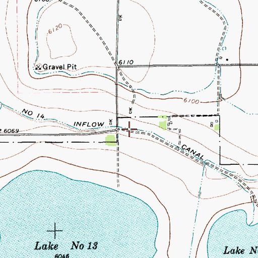 Topographic Map of Number 14 Inflow Canal, NM