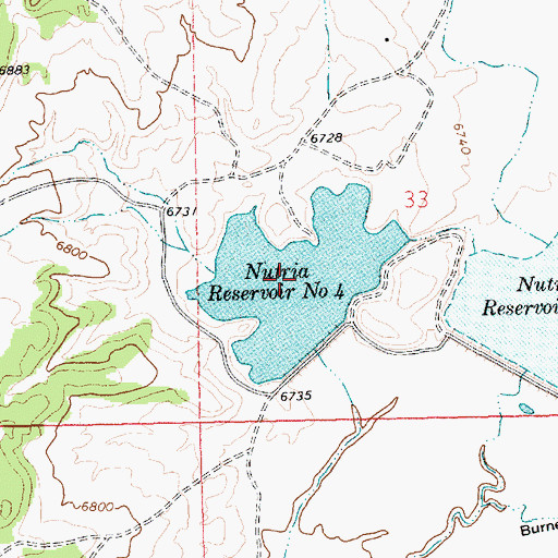 Topographic Map of Nutria Reservoir Number 4, NM
