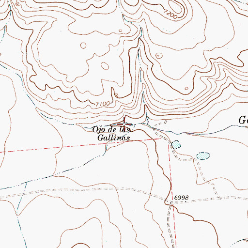 Topographic Map of Ojo de las Gallinas, NM