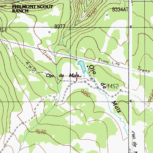 Topographic Map of Ojo de Maiz, NM