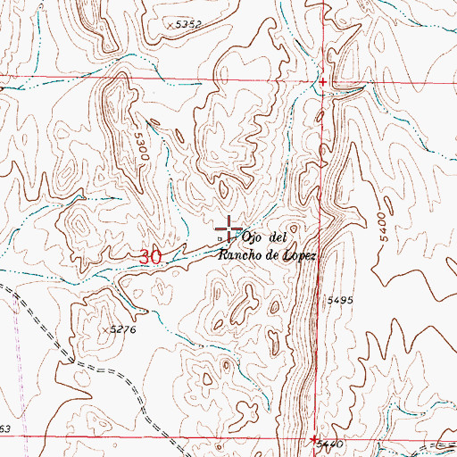 Topographic Map of Ojo del Rancho de Lopez, NM