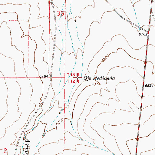 Topographic Map of Ojo Hedionda, NM