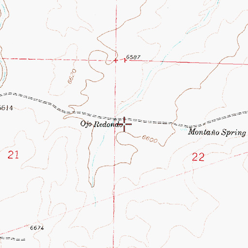 Topographic Map of Ojo Redondo, NM