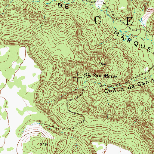 Topographic Map of Ojo San Mateo, NM