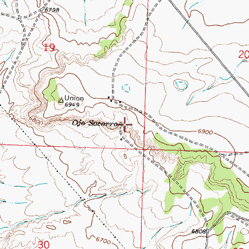 Topographic Map of Ojo Socorro, NM