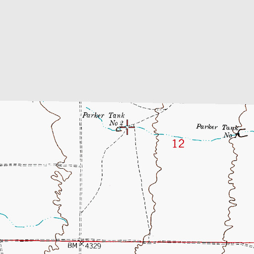 Topographic Map of Parker Tank Number 2, NM