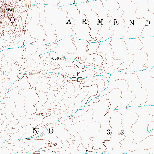 Topographic Map of Pedro Armendaris Number 33, NM