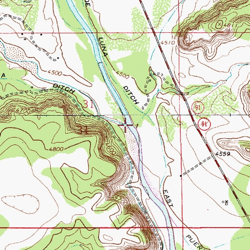 Topographic Map of Rio Agua Negra, NM