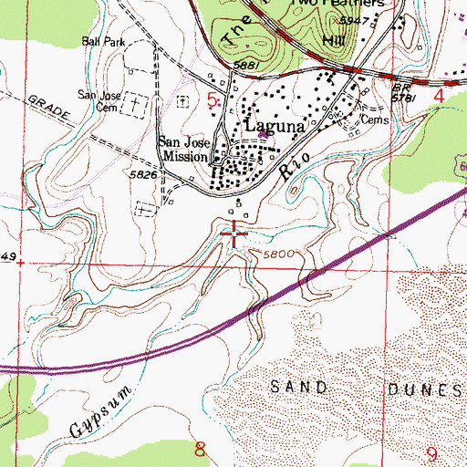 Topographic Map of Rio Gypsum, NM
