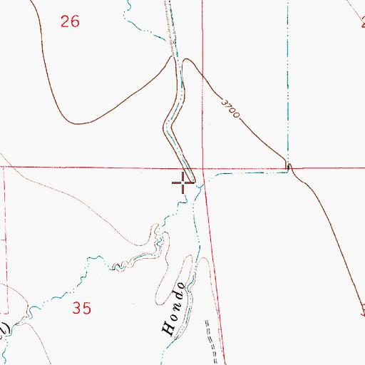 Topographic Map of Hondo, NM