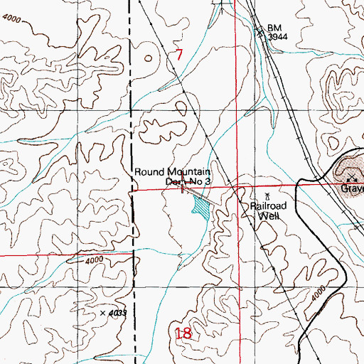 Topographic Map of Round Mountain Dam Number 3, NM