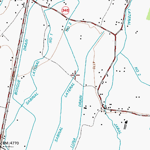Topographic Map of Sabinal Lateral Number 2, NM