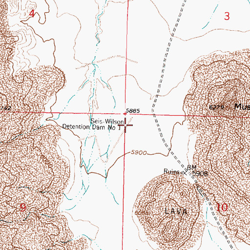 Topographic Map of Seis-wilson Detention Dam Number 1, NM