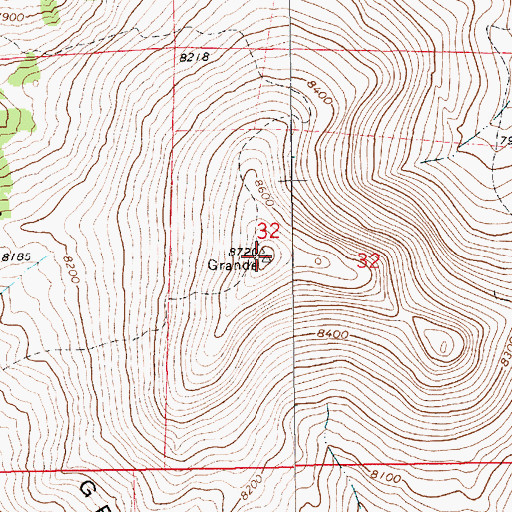 Topographic Map of Sierra Grande, NM