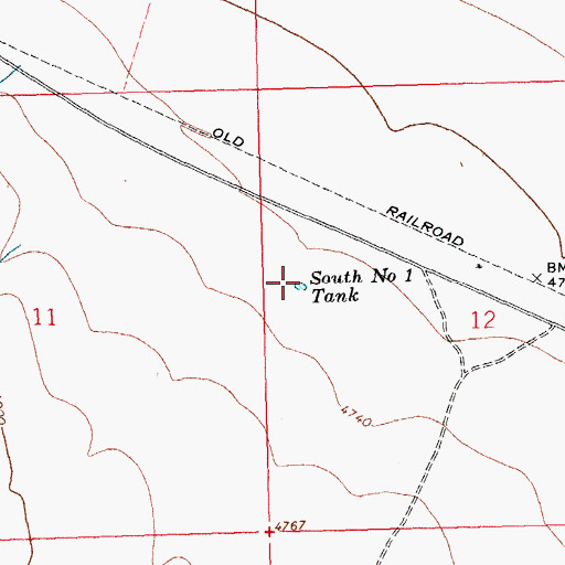 Topographic Map of South Number 1 Tank, NM