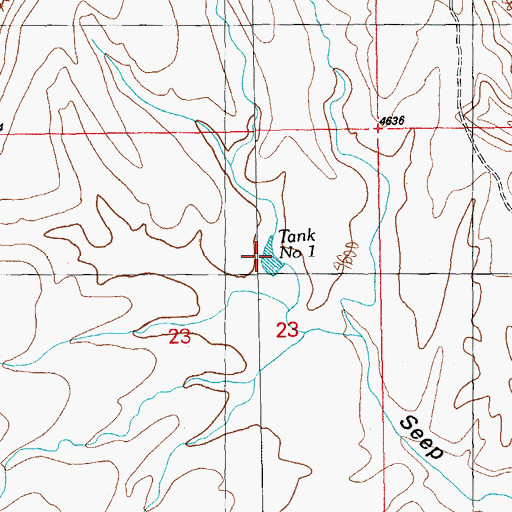 Topographic Map of Tank Number 1, NM