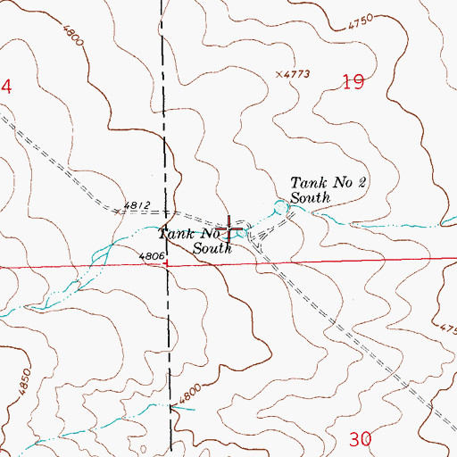Topographic Map of Tank Number 1 South, NM