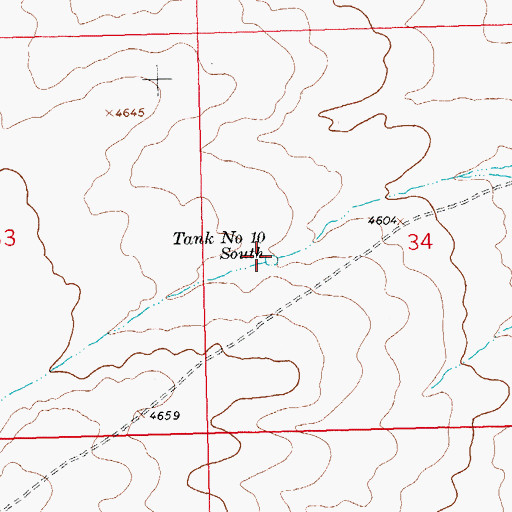 Topographic Map of Tank Number 10 South, NM