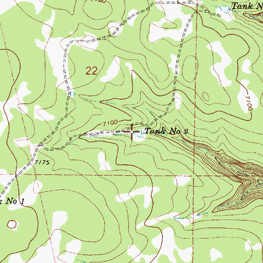 Topographic Map of Tank Number 2, NM