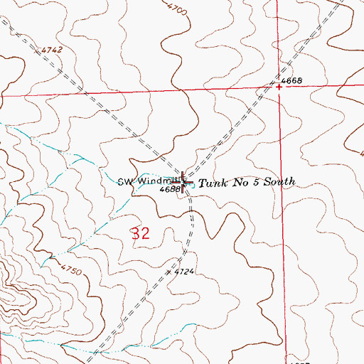 Topographic Map of Tank Number 5 South, NM