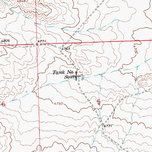Topographic Map of Tank Number 6 South, NM