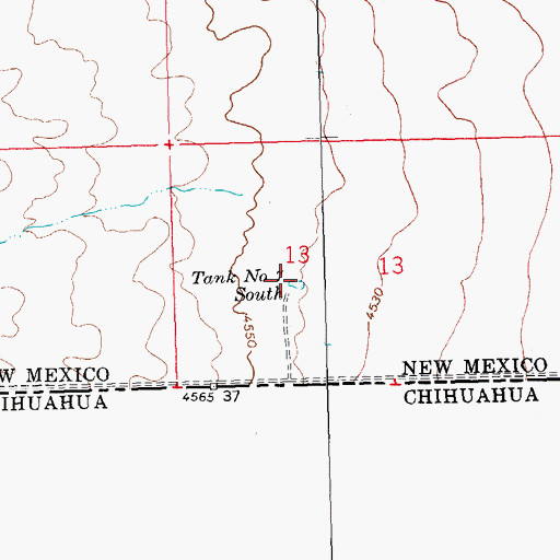 Topographic Map of Tank Number 7 South, NM
